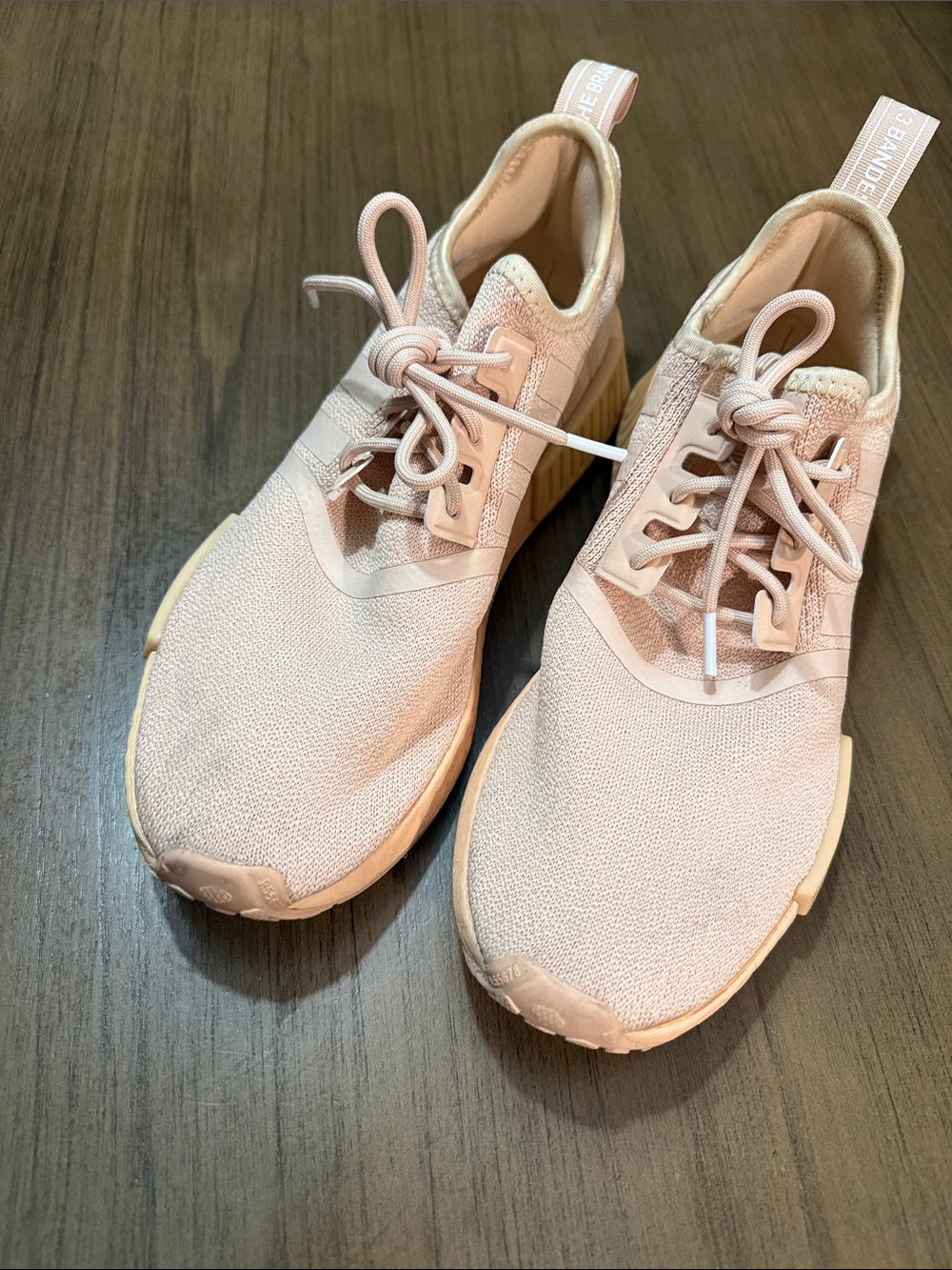 adidas Women's Pale Pink Knit Lace-Up Sneakers